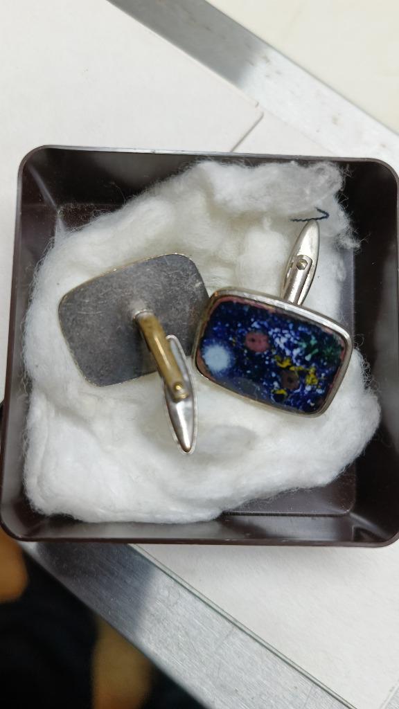 Manchetknopen met melkwegsteen – draag de ruimte om je pols, Sieraden, Tassen en Uiterlijk, Manchetknopen, Gebruikt, Overige materialen