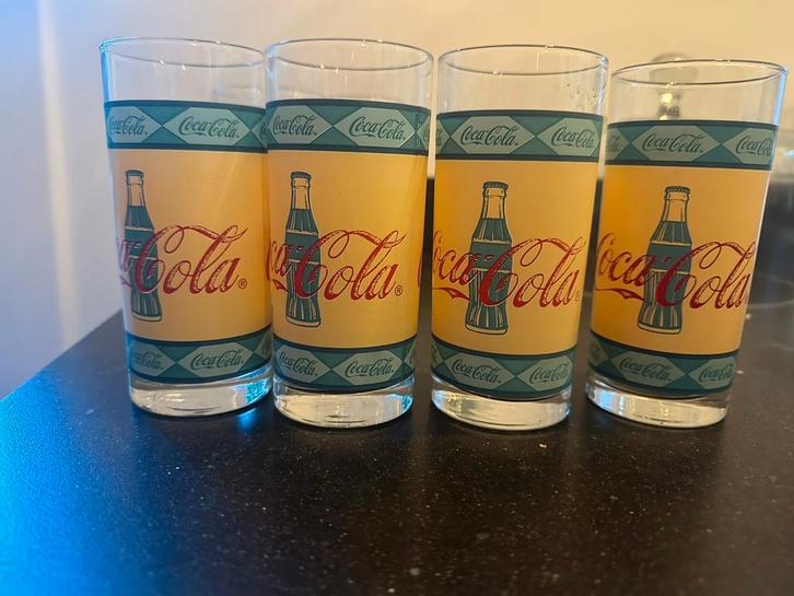 Vintage Coca-Cola Glazen (Set van 4), Antiek en Kunst, Antiek | Glas en Kristal, Ophalen of Verzenden