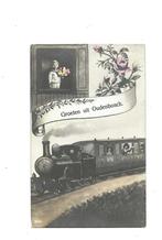 Oudenbosch: Fantasiekaart met stoomtrein, Verzamelen, Ansichtkaarten | Nederland, Verzenden, Voor 1920, Gelopen, Noord-Brabant