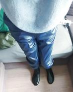 Blauwe pu imitatieleren broek gecombineerd met pu sokken, Kleding | Dames, Broeken en Pantalons, Blauw, Maat 42/44 (L), Nieuw