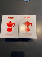Alessi Moka espresso coffee maker 2 stuks Nieuw, Witgoed en Apparatuur, Koffiezetapparaten, Afneembaar waterreservoir, Gemalen koffie