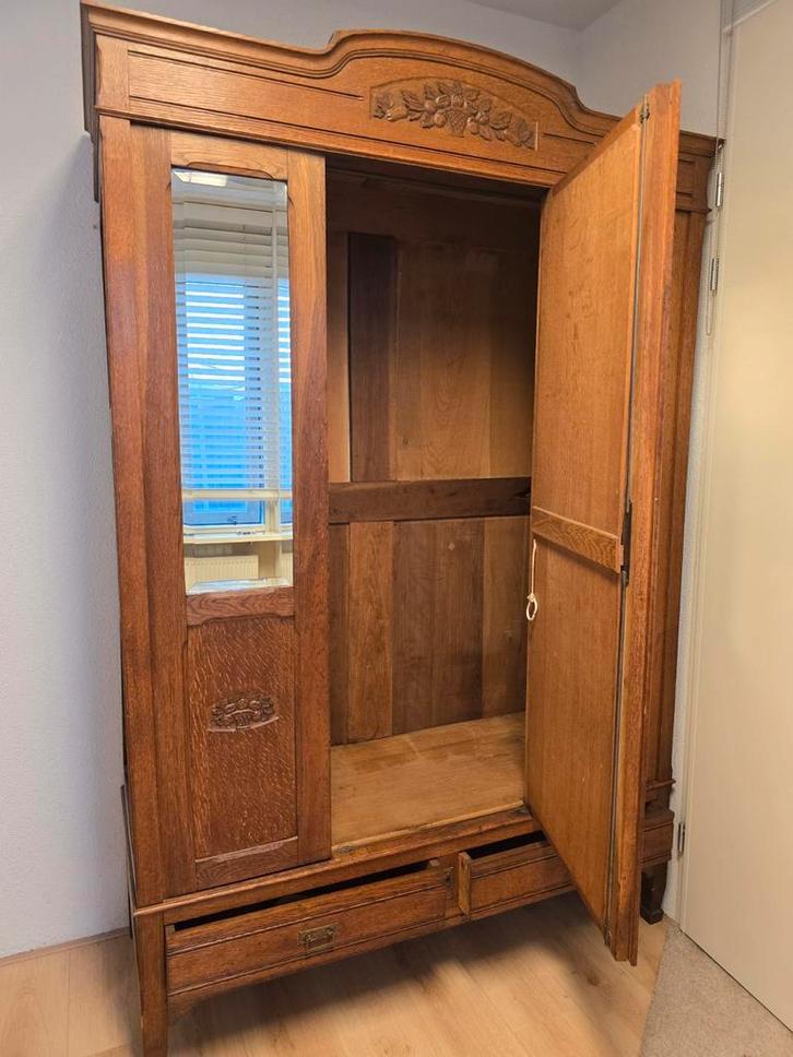 BIEDEN: 2 Unieke Spiegelkasten met lade, Kaptafel~Marmerblad, Antiek en Kunst, Antiek | Spiegels, Minder dan 50 cm, 200 cm of meer