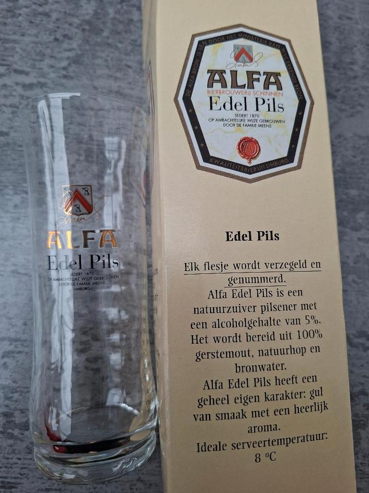 Bierglas ALFA Edel Pils (handgreep), Verzamelen, Biermerken, Nieuw, Glas of Glazen, Overige merken, Ophalen of Verzenden