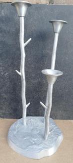 Kandelaar. Floraal. Aluminium. 47 cm., Ophalen, Overige kleuren, 25 tot 50 cm, Zo goed als nieuw