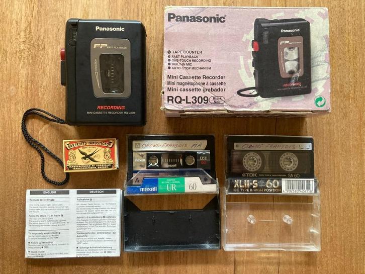 Panasonic memorecorder nieuwe dictafoon in doos + 2 bandjes, Audio, Tv en Foto, Walkmans, Discmans en Minidiscspelers, Overige typen