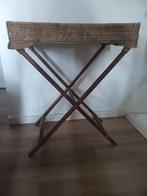 bijzettafeltje, los dienblad, inklapbaar, Huis en Inrichting, Tafels | Sidetables, Ophalen, Gebruikt, 50 tot 100 cm, Teakhout