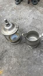 Melk en suikerstelletje tin, Ophalen of Verzenden