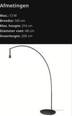 Skaftet IKEA booglamp met glazen bol, Huis en Inrichting, Lampen | Vloerlampen, Ophalen, Gebruikt, 200 cm of meer, Glas