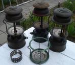 3 oude lampen stormlamp petroleumlamp onderdelen, Antiek en Kunst, Ophalen