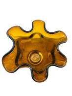 Vintage midcentury zakdoek vaas amber glas, Antiek en Kunst, Ophalen of Verzenden