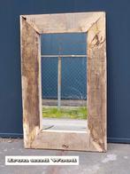 Spiegel - oude robuuste eiken wagonplanken afm: 98 x 62, Ophalen, Nieuw, Minder dan 100 cm, Rechthoekig