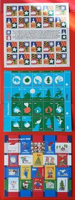 3 Oude Klassieke December Postzegelvellen Nederland, Ophalen, Postfris