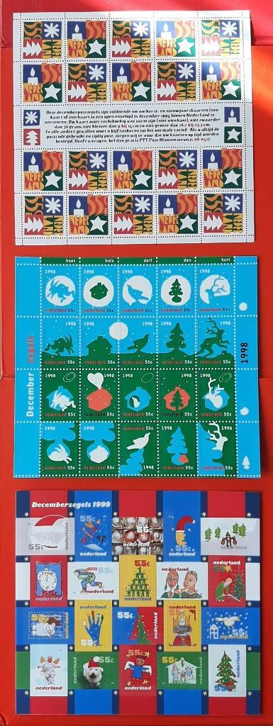 3 Oude Klassieke December Postzegelvellen Nederland, Postzegels en Munten, Postzegels | Nederland, Postfris, Ophalen