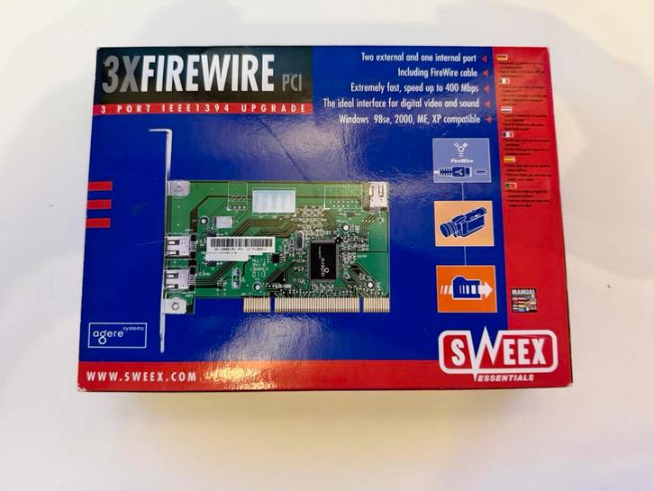 Sweex 3x FireWire PCI-kaart |, Computers en Software, Netwerkkaarten, Zo goed als nieuw, Intern, Verzenden