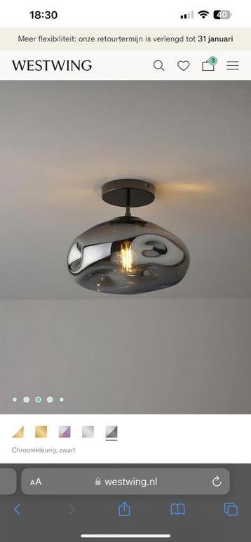 Westwing plafondlamp AMORA croomkleurig beschikbaar voor biedingen