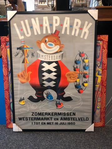 Unieke originel kermis / lunapark poster 1950 beschikbaar voor biedingen