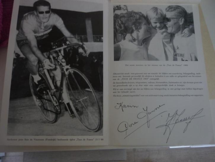 Wielerkaart : Zeldzame kaart van Jan Janssen 1968., Sport en Fitness, Wielrennen, Zo goed als nieuw, Overige typen, Ophalen of Verzenden