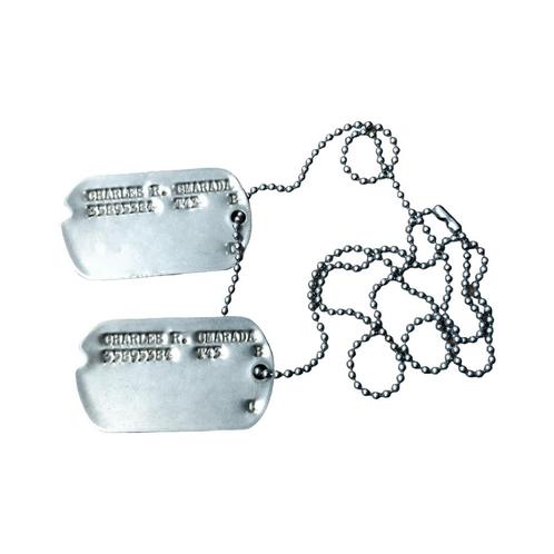 WWII US Dog Tag Set Cmarada 1596th Engineer Construction Bat, Verzamelen, Militaria | Tweede Wereldoorlog, Landmacht, Embleem of Badge