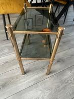 messing bijzettafel, Huis en Inrichting, Tafels | Bijzettafels, Ophalen, Rond, Metaal of Aluminium, Minder dan 55 cm