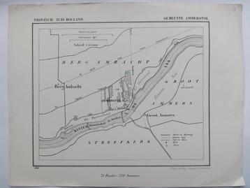 9 / Ammerstol Groot Ammers De Lek   Litho uit 1869 J. Kuyper beschikbaar voor biedingen