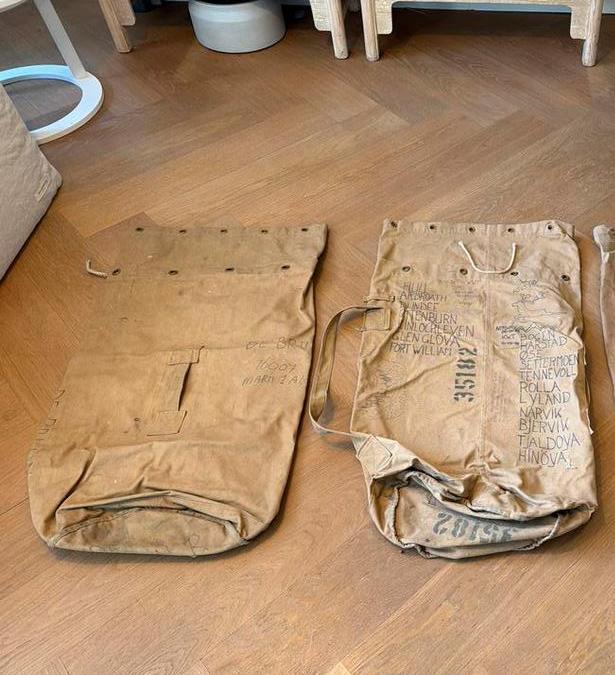 Vintage Mariniers /leger Plunjezakken/Pukkels, Verzamelen, Militaria | Algemeen, Marine, Nederland, Ophalen of Verzenden