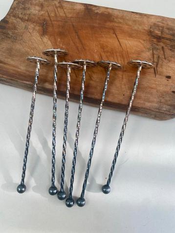Vintage verzilverde Cocktail Stampers beschikbaar voor biedingen