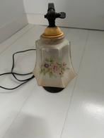 Antieke Tafellamp met Bloemenmotief, Ophalen, Gebruikt, Minder dan 100 cm, Glas