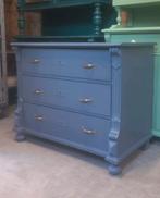 Antraciet blauwe ladekast  - commode, Ophalen, Zo goed als nieuw, 50 tot 75 cm, Minder dan 100 cm