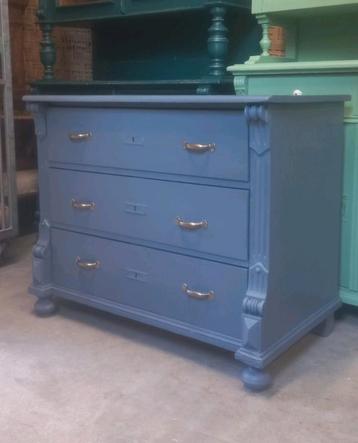 Antraciet blauwe ladekast  - commode beschikbaar voor biedingen