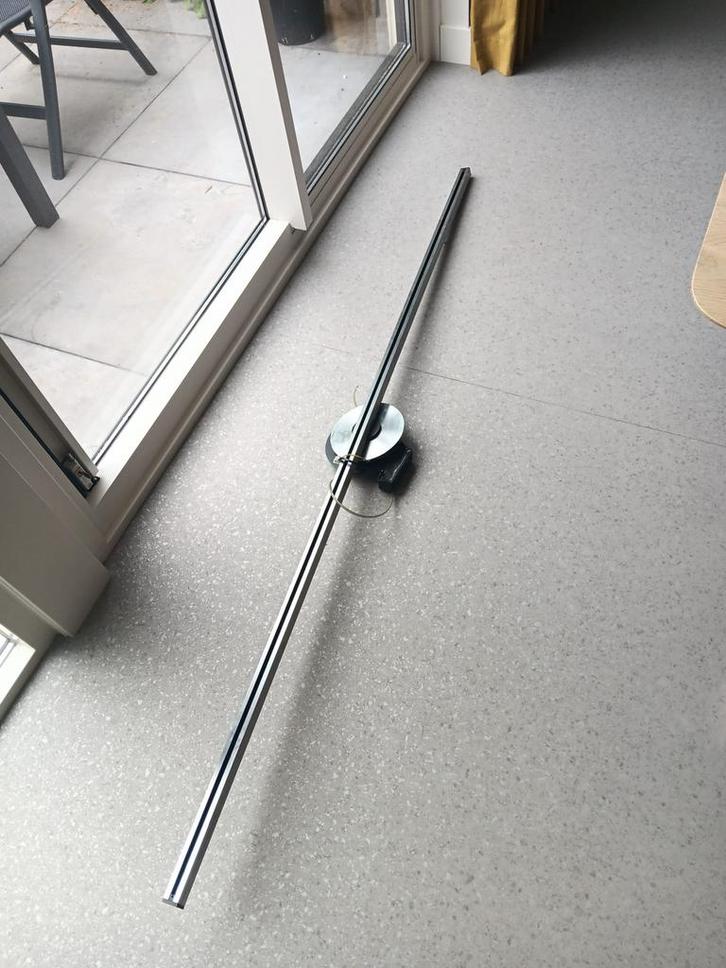 Design hanglamp ´Snake´, 3 kappen, alu & glas, E 1500+, Huis en Inrichting, Lampen | Hanglampen, Gebruikt, 50 tot 75 cm, Glas