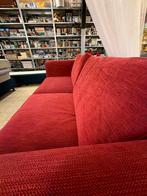 Rode Stoffen Bank - Tweepersoons, Huis en Inrichting, Ophalen, Tweepersoons, 75 tot 100 cm, Zo goed als nieuw