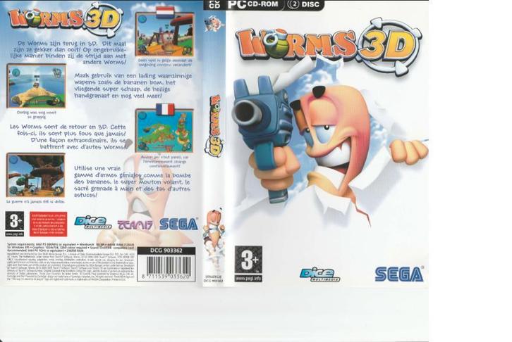 Worms 3D (PC CD-ROM Sega)., Spelcomputers en Games, Games | Pc, Zo goed als nieuw, Overige genres, 1 speler, Vanaf 3 jaar, Eén computer