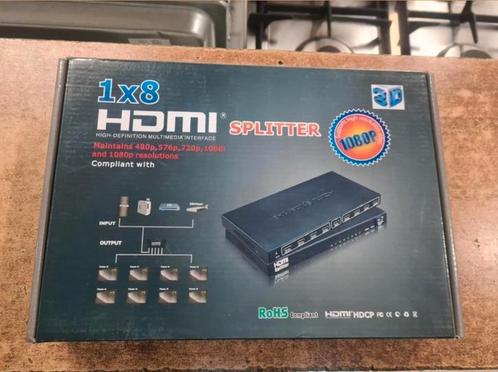 HDMI Splitter 1x8 - Nieuw, Computers en Software, Pc- en Netwerkkabels, Nieuw, Ophalen of Verzenden