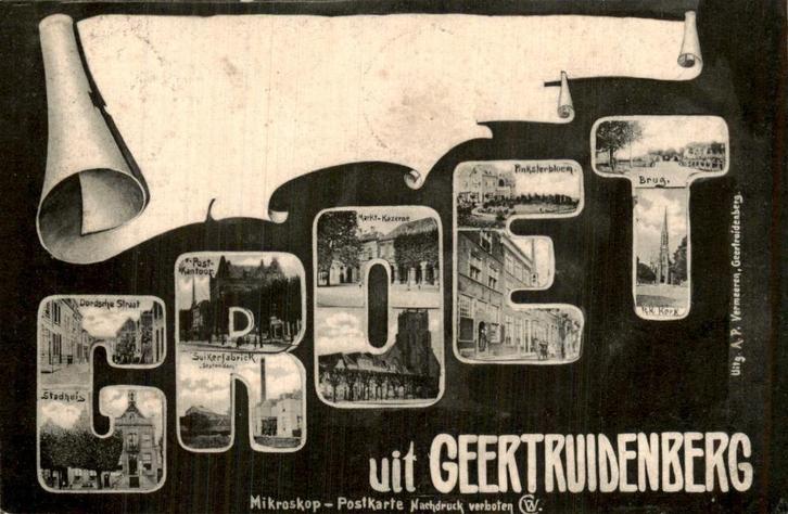 Groet uit Geertruidenberg, Verzamelen, Ansichtkaarten | Nederland, Gelopen, Noord-Brabant, Voor 1920, Ophalen of Verzenden