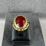Gouden Ring | 14k | 4,9g | ovale carneool | mt17 | 386557, Sieraden, Tassen en Uiterlijk, Ringen, Gebruikt, Ophalen of Verzenden