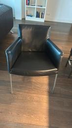4 leren stoeltjes ontwerper gerard van den berg, Huis en Inrichting, Fauteuils, Ophalen, Gebruikt, 75 tot 100 cm, 50 tot 75 cm