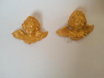 Twee Gouden Engeltjes Wanddecoratie beschikbaar voor biedingen