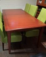 Retro Moderne eettafel uitschuifbaar tot 3m. + 6 stoelen, Huis en Inrichting, Tafels | Eettafels, Ophalen, 200 cm of meer, 50 tot 100 cm