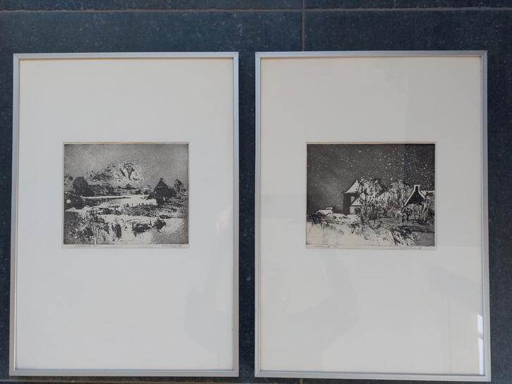 Etsen Westzaan - Set van 2, Antiek en Kunst, Kunst | Etsen en Gravures, Ophalen of Verzenden