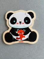 Djeco puzzel panda 9 stukjes hout, Ophalen, Zo goed als nieuw