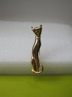Broche siamees-egyptisch  poes/kat, Verzenden, Zo goed als nieuw, Goud, Overige materialen