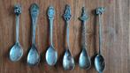 6 oude verzilverde verzamelaars lepeltjes, Verzamelen, Gebruikt, Verzilverd, Ophalen of Verzenden, Metaal