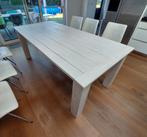 Eettafel 6 persoons wit, steigerhout, Huis en Inrichting, Ophalen, 200 cm of meer, 50 tot 100 cm, Zo goed als nieuw