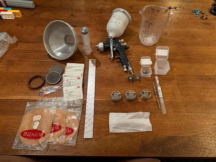 GTi Pro + TE20 + 3 T2 + nozzles 1.2/1.3/1.4 + extra naald, Doe-het-zelf en Verbouw, Schildersmaterialen, Gebruikt, Verfspuit of Verfpomp