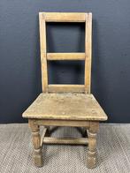 Antieke eenvoudige Franse houten stoel -  rond 1800, Ophalen of Verzenden