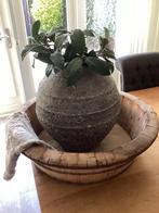 Mooie grote Olijfbak van hout., Huis en Inrichting, Woonaccessoires | Schalen en Manden, Gebruikt, Schaal, Rond, Ophalen of Verzenden