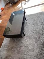 Zwarte salon tafel met glazen plaat, Huis en Inrichting, Ophalen of Verzenden, Rond, 50 tot 100 cm, Minder dan 50 cm