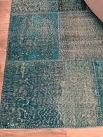 Turquoise patchwork vloerkleed, Ophalen, Blauw, 150 tot 200 cm, 200 cm of meer