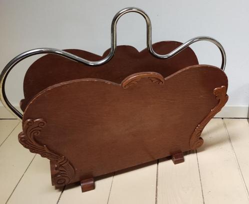 Ouderwetse houten krantenbak / lectuurbak, Antiek en Kunst, Antiek | Woonaccessoires, Ophalen of Verzenden