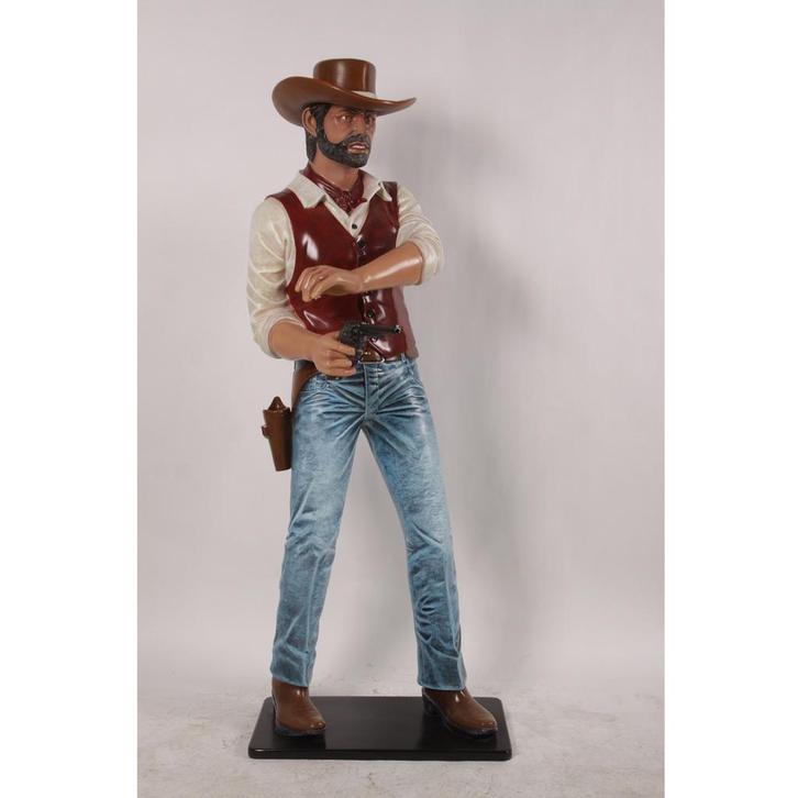 Cowboy Gunslinger beeld 6 ft. - 189 cm, Verzamelen, Beelden en Beeldjes, Nieuw, Ophalen